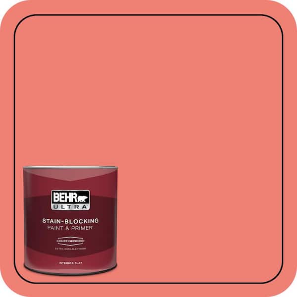BEHR ULTRA 1 qt. #170B-5 Youthful Coral Extra Durable Flat Interior Paint & Primer