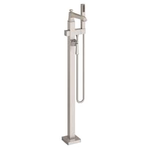 Town Square S Single-Handle Freestanding Tub Filler for Flash Rough-in Valve with Hand Shower in Brushed Nickel