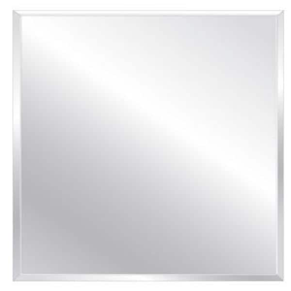 Glacier Bay 36 in. W x 36 in. H Frameless Square Beveled Edge Bathroom Vanity Mirror in Silver