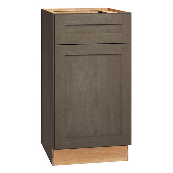 QuickShip Cottage 18 in. W x 21 in. D x 34.5 in. H Assembled Plywood Shaker Bath Base Cabinet in Fieldstone