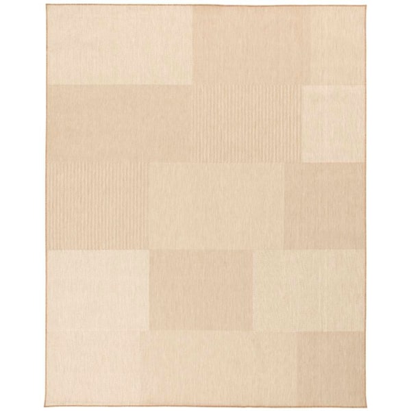 Brown/Ivory 8 ft. x 10 ft. Patchwork Indoor/Outdoor Area Rug