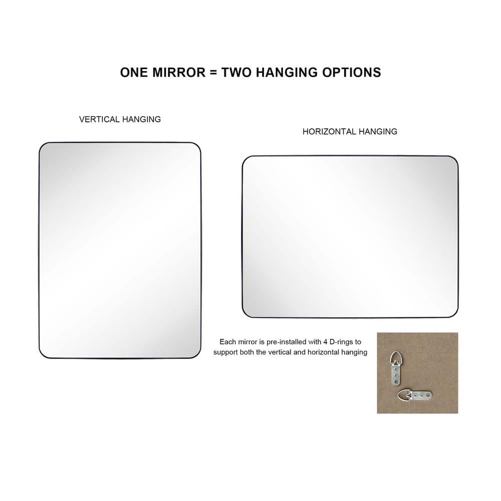 Bronze and Silver Rectangular Bathroom Vanity Mirror