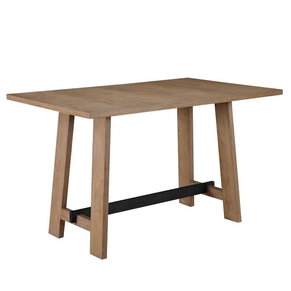 Steve Silver Aubrey Brown Driftwood Wood 60 in. Trestle Base