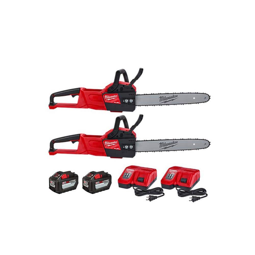 Milwaukee M18 FUEL 16 in. 18-Volt Lithium-Ion Brushless Battery Chainsaw Kit w/12.0Ah Battery and Rapid Charger(2-Tool) -  2727-21HD-2PACK