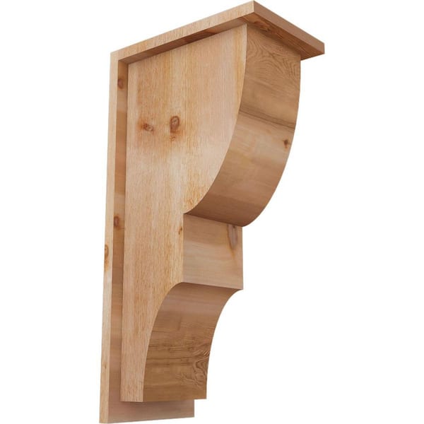 Ekena Millwork 8 in. x 12 in. x 24 in. Western Red Cedar Ridgewood Rough Sawn Corbel with Backplate