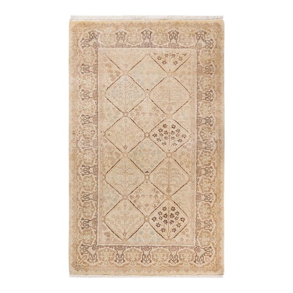 Solo Rugs One-of-a-Kind Traditional Ivory 3 ft. x 5 ft. Hand Knotted Oriental Area Rug