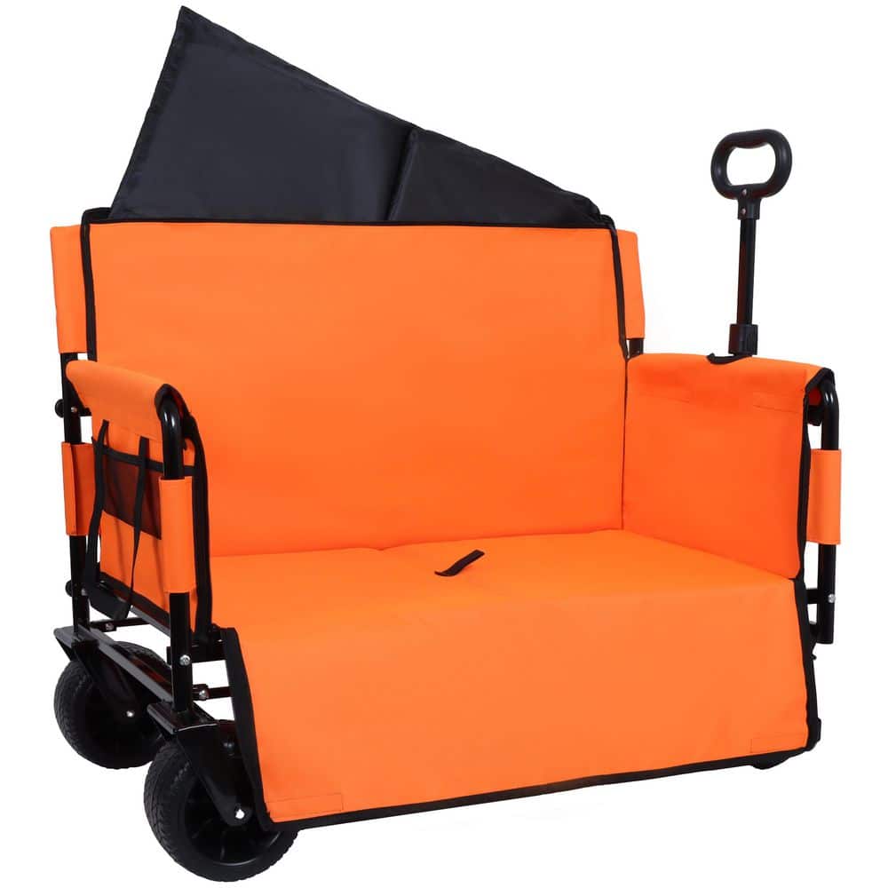 Tuesday 6 cu. ft. Steel 3-in-1 Convertible Folding Wagon Garden Cart with Bench Seat, Orange price history on PriceWatchPro
