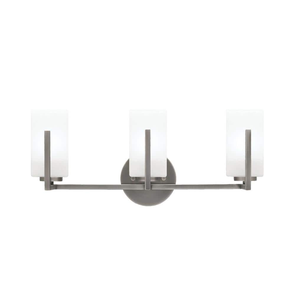 Cottonwood 20.75 in. 3-Light Vanity Light Graphite with 3.5 in. Square Whit