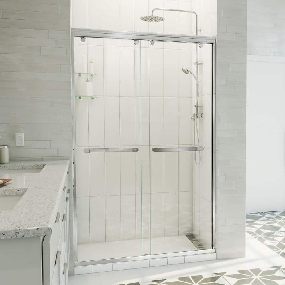 Charisma-X 48'' W x 76'' H Chrome Frameless Sliding Shower Door