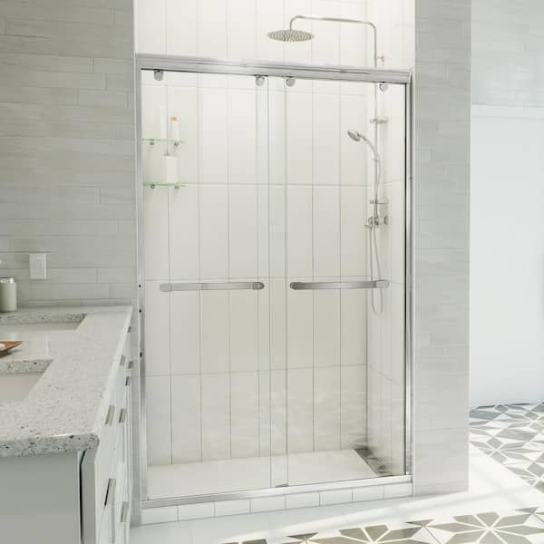 DreamLine Charisma-X 48 in. W x 76 in. H Frameless Sliding Bypass Shower Door in Chrome