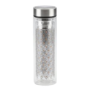 14 oz. Infuser Water Bottle Diamond with Copper and Silver
