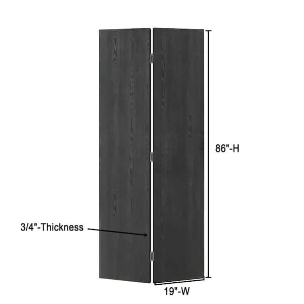 CALHOME 38 in. x 86 in. x 3/4 in. Thickness Hollow Core Black