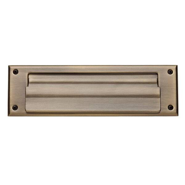 Baldwin 0017 Letter Box Plate in Satin Brass and Black