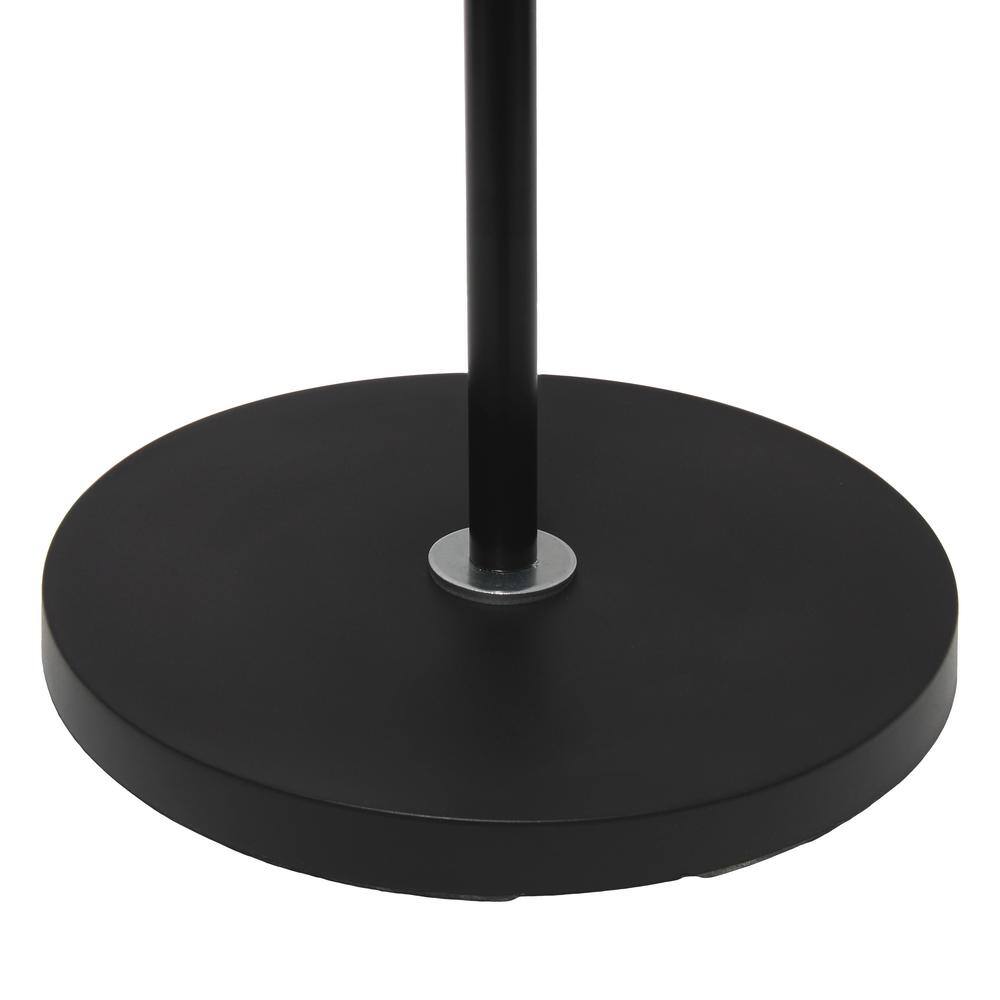 Essentix 70" Black Metal Torchiere Floor Lamp with White Plastic Shade
