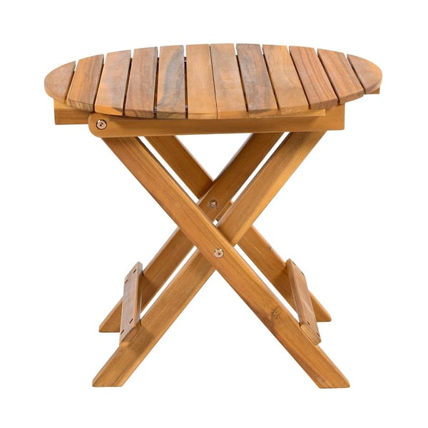 Teak Folding Acacia Wood Outdoor Side Table