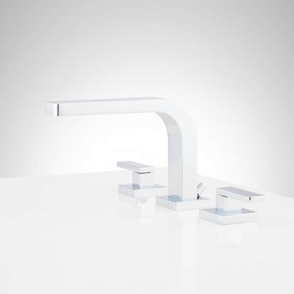 Hibiscus 8 in. Widespread Double Handle Bathroom Faucet in Chrome