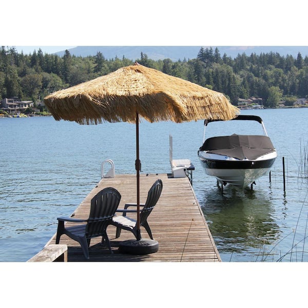 9 ft palapa patio umbrella DestinationGear Palapa Tiki Whiskey 9 ft Patio Umbrella with Crank Lift and Easy Tilt