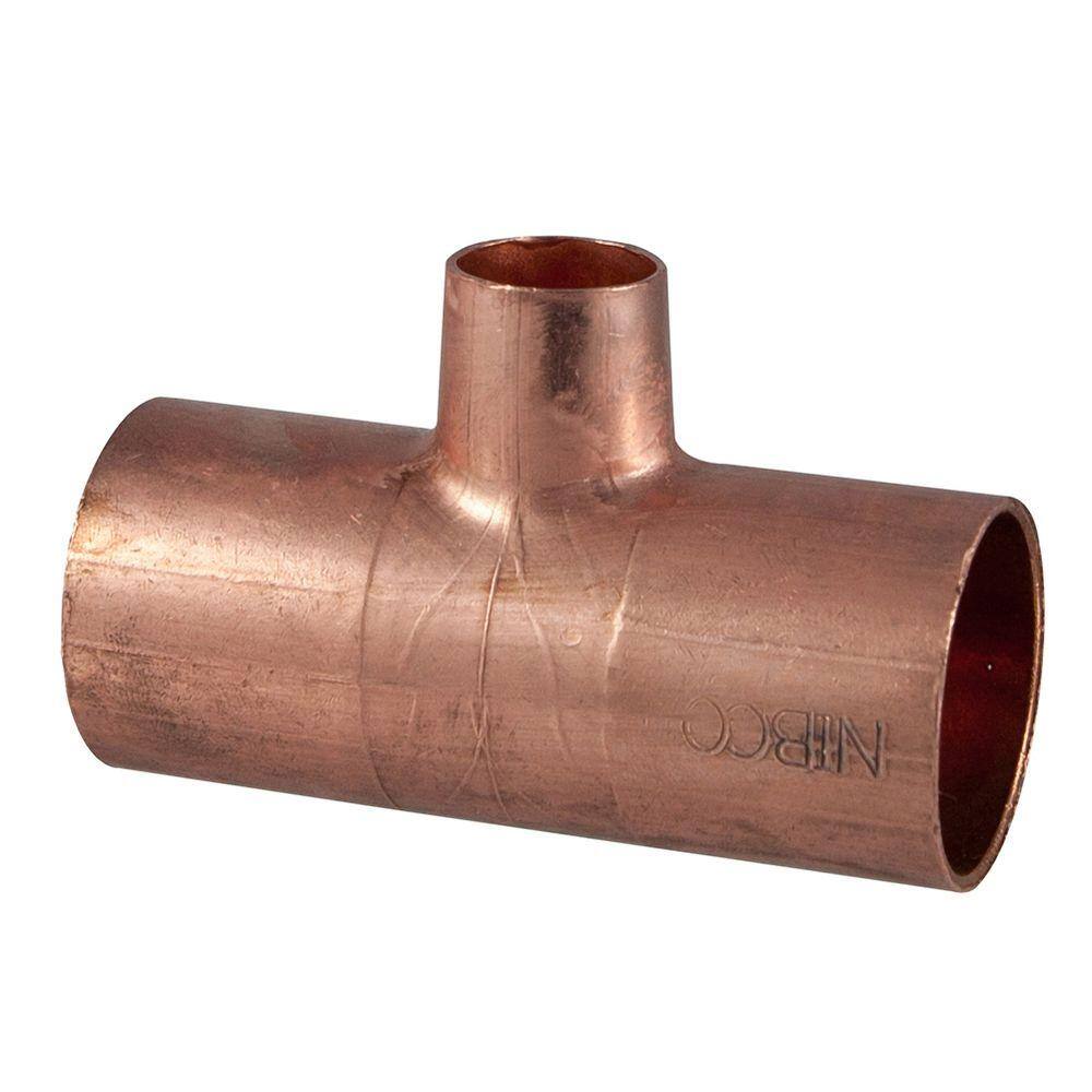 Nibco 1 1 4 In X 1 1 4 In X 1 2 In Copper Pressure All Cup Reducing Tee Fitting C611 The Home Depot