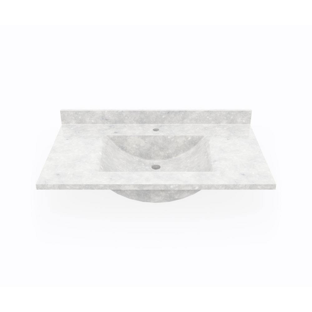 Ice Composite Stone 37'' Single Bathroom Vanity Top with Sink