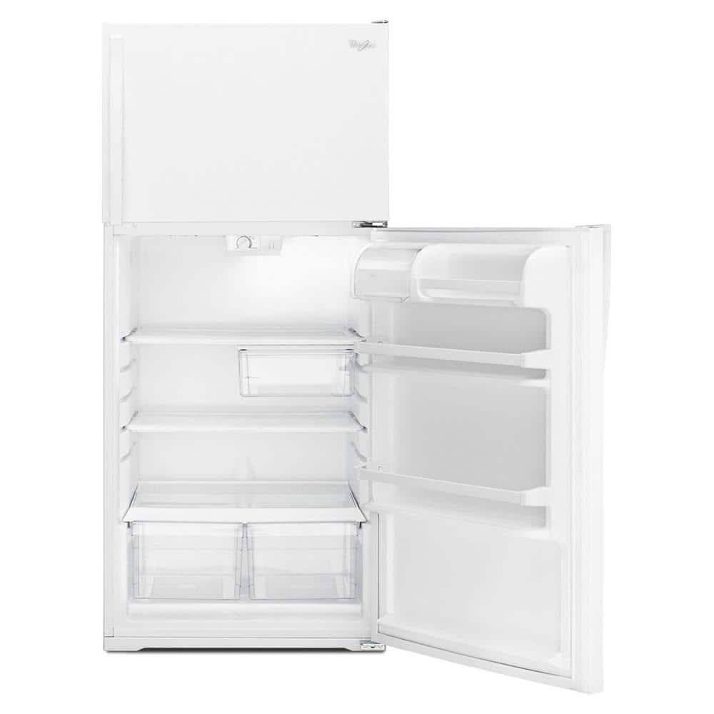 White Freestanding Top Freezer Refrigerator with Ice Maker