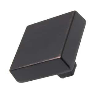 1-1/8 in. Oil Rubbed Bronze Modern Square Cabinet Knob (10-Pack)