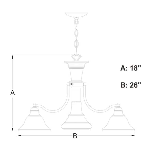 Standford 6-Light Brushed Nickel Chandelier with Down Light and Switch