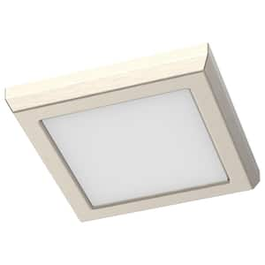 Blink Performer 5 in. Brushed Nickel Selectable CCT Color Changing LED Square Ceiling Flush Mount Light Fixture