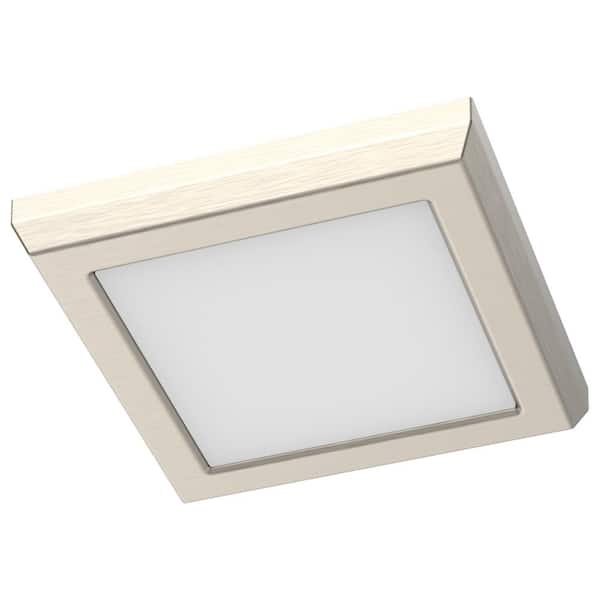 SATCO Blink Performer 5 in. Brushed Nickel Selectable CCT Color Changing LED Square Ceiling Flush Mount Light Fixture