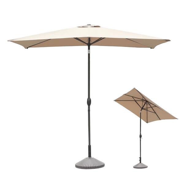 Clihome 10 ft. x 6.5 ft. Rectangular Market Umbrella with Waterproof ...