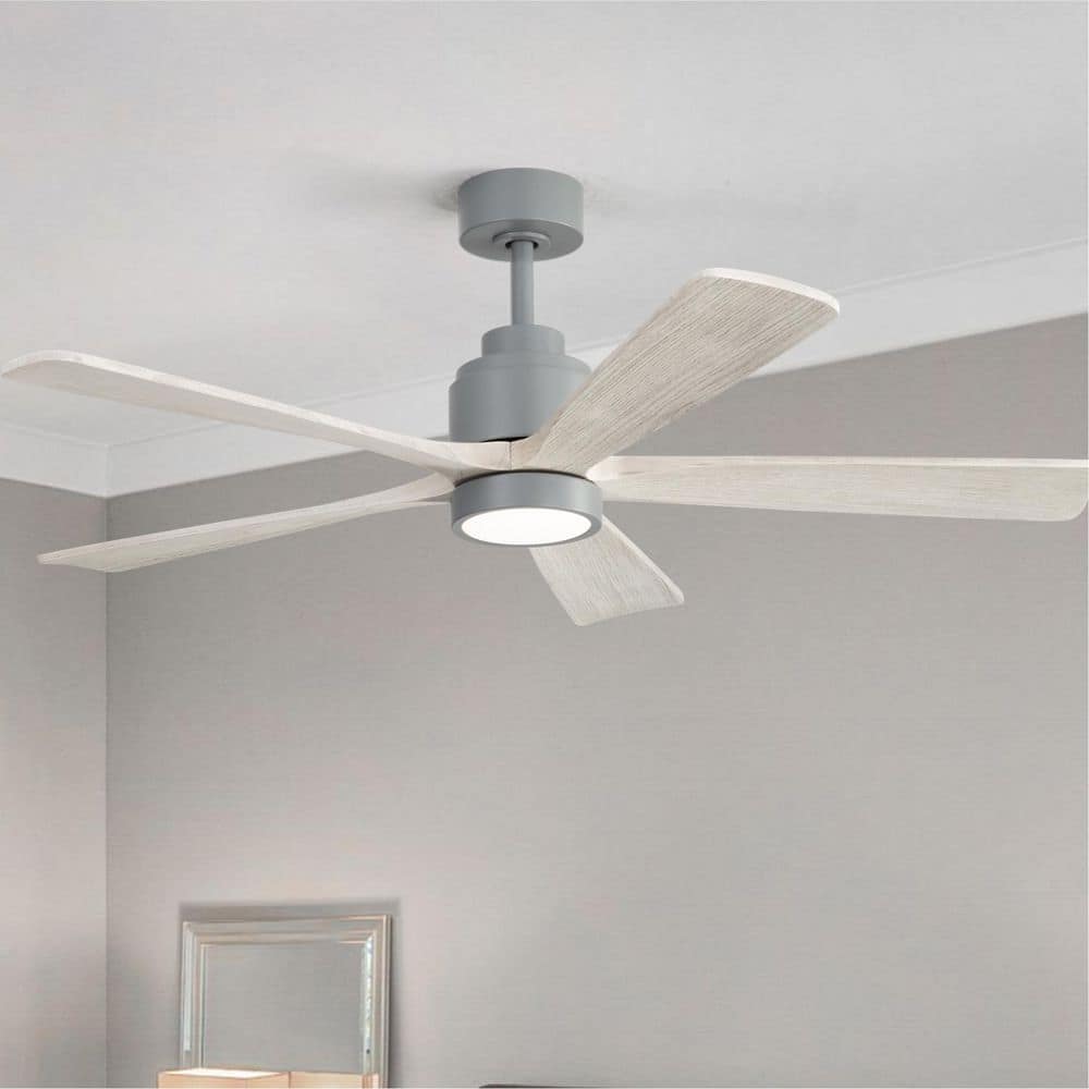 TMFXGX 52 in. Smart Brushed Nickel Downrod Mount Standard Ceiling