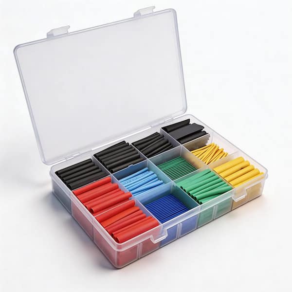 Industrial Grade 2:1 Heat Shrink Tubing Kit, Waterproof Electrical Wire Wrap, 8 Sizes (3/64 in.–1/2 in.), 280-Pack