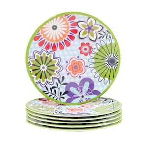 Carnaby Multicolored Melamine Salad Plate Set Of 6
