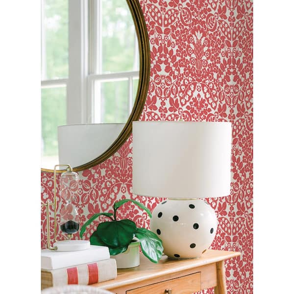 A-Street Prints Marni Red Fruit Damask Wallpaper 4081-26336 - The