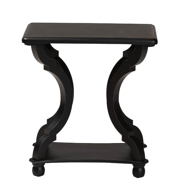 Baxton Studio Cianna 22 in. Black Rectangle Wood End Table 222