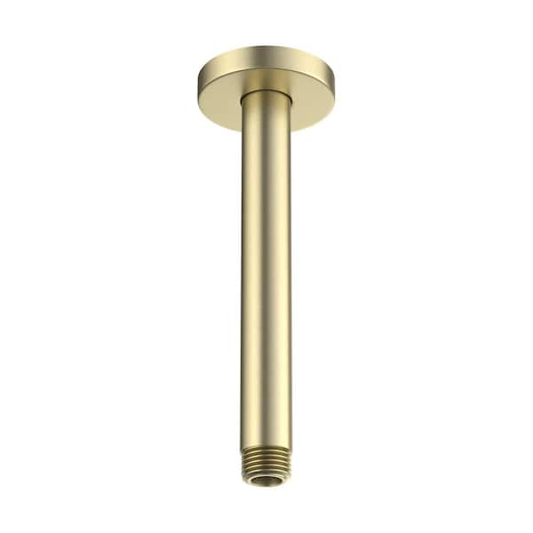 (1-Pack) Circular 8 in. Ceiling Mounted Shower Arm Brushed Gold