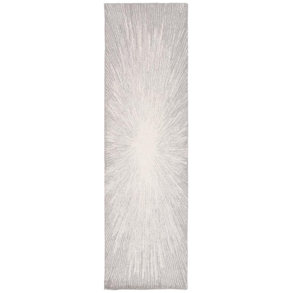 SAFAVIEH Abstract Ivory/Silver 2 ft. x 8 ft. Eclectic Star Runner Rug