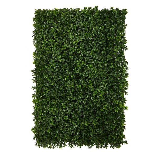 Nearly Natural 12 in. Artificial Indoor/Outdoor Tea Leaf Wall Mat (Set of 6)