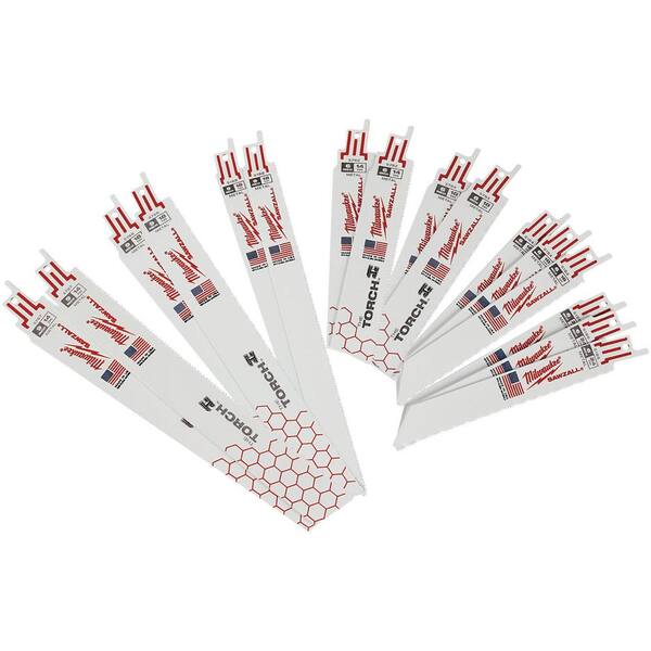 Milwaukee Metal Cutting Bi-Metal Reciprocating Blade Set (16-Piece) with 9 in. 5 TPI AX Carbide Reciprocating Blade (2-Pack)