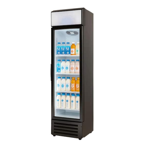 3.7 cu.ft Auto-defrost Commercial Narrow Glass Door Refrigerator in Black