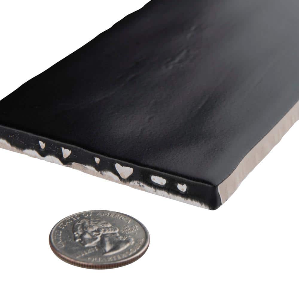 Castillo Matte Black 3" x 12" Ceramic Subway Wall Tile