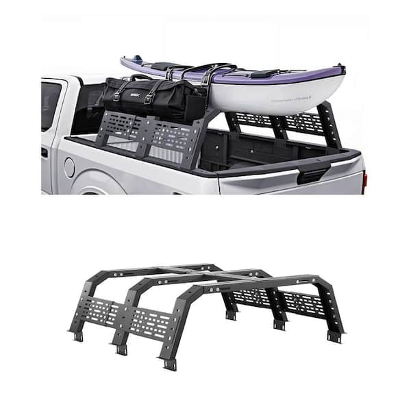 Truck Bed Rack, 49.2-67.9 in. Adjustable, Sidebar, 900lbs. Capacity Rack, Heavy Duty Steel, Fits Tacoma/Gladiator JT