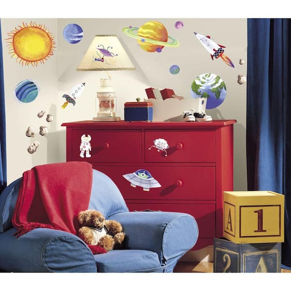 RoomMates 5 in. x 11.5 in. Outer Space Peel and Stick Wall Decal