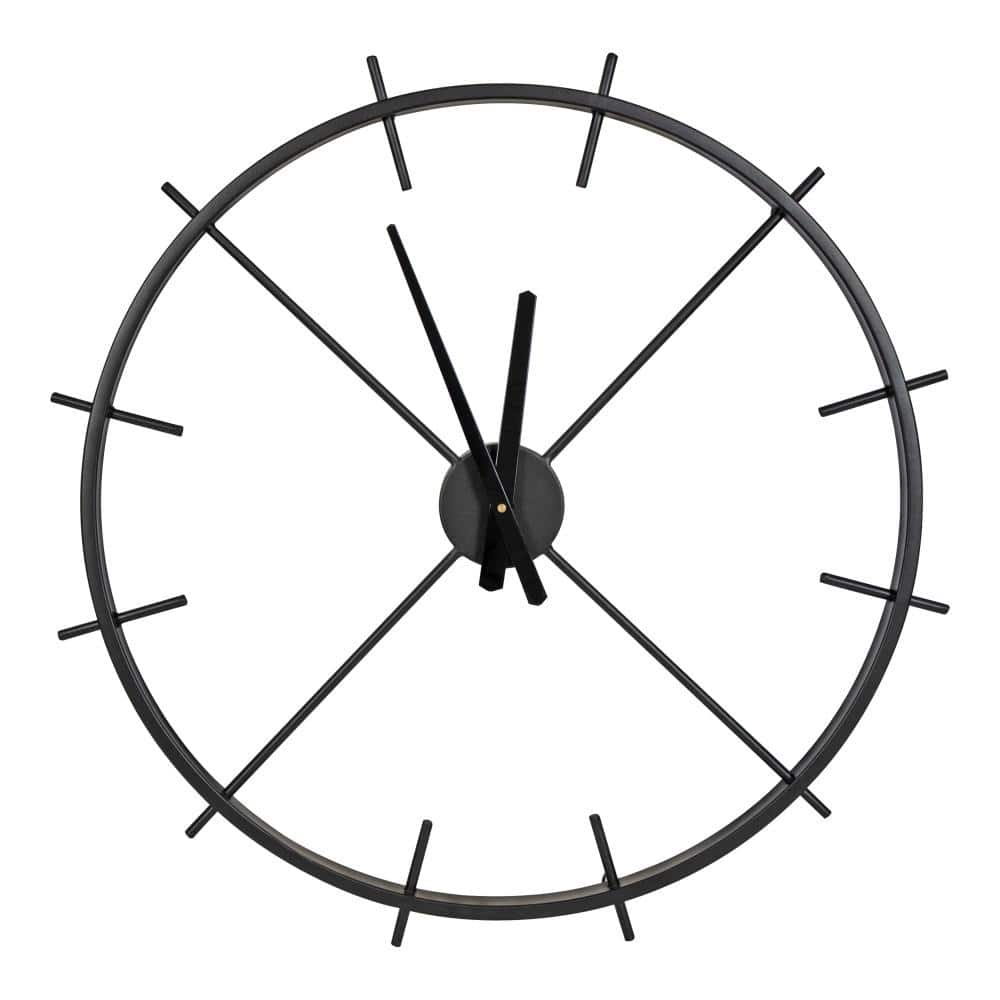 Isaac 26" Black Modern Metal Wall Clock