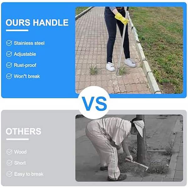 Misopily 55 in. Weeder Stainless Steel Manual Crevice Tool Long