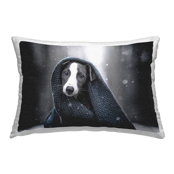 Stupell Industries Cozy Dog with Scarf Outdoor Printed Throw Pillow by Natalie Grosse