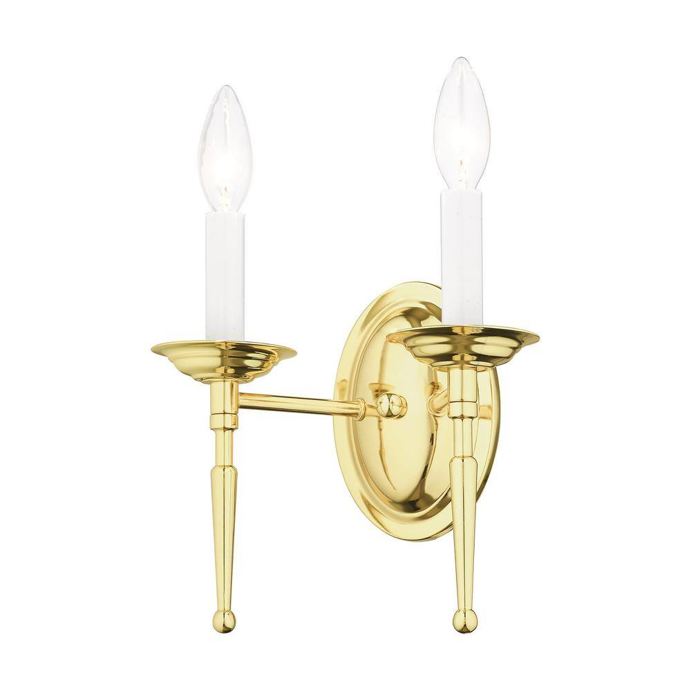 Williamsburgh Polished Brass 2-Light Wall Sconce