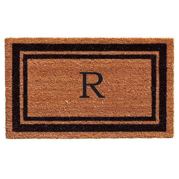 Calloway Mills Black Border Door Mat 24 in. x 36 in. Monogram R Door Mat