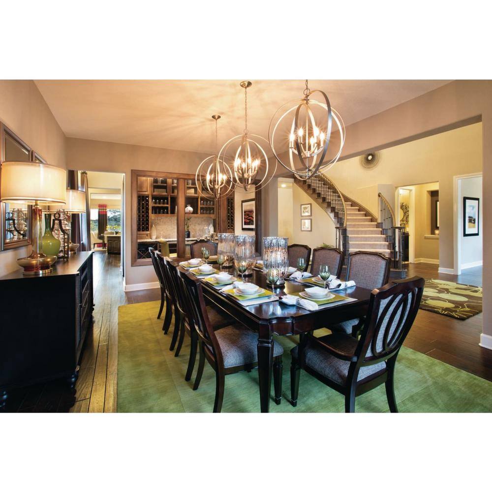 Equinox 6-Light Burnished Silver Steel Chandelier Pendant