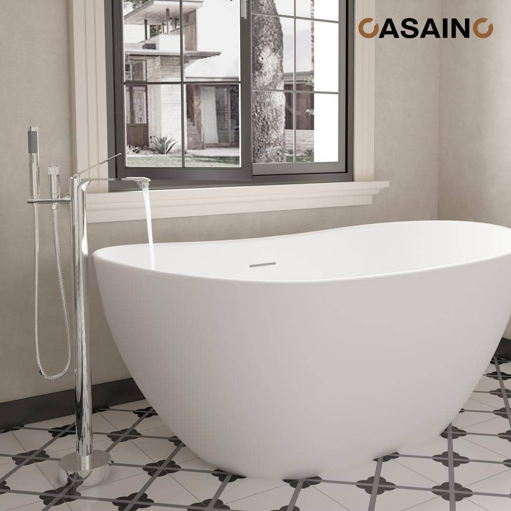 Chrome Plated Freestanding Bathtub Faucet with Handshower