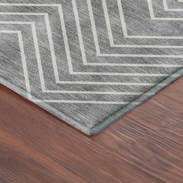Mayfield Premium Machine Washable Abstract AMF2390 Gray 10 ft. x 14 ft. Area Rug